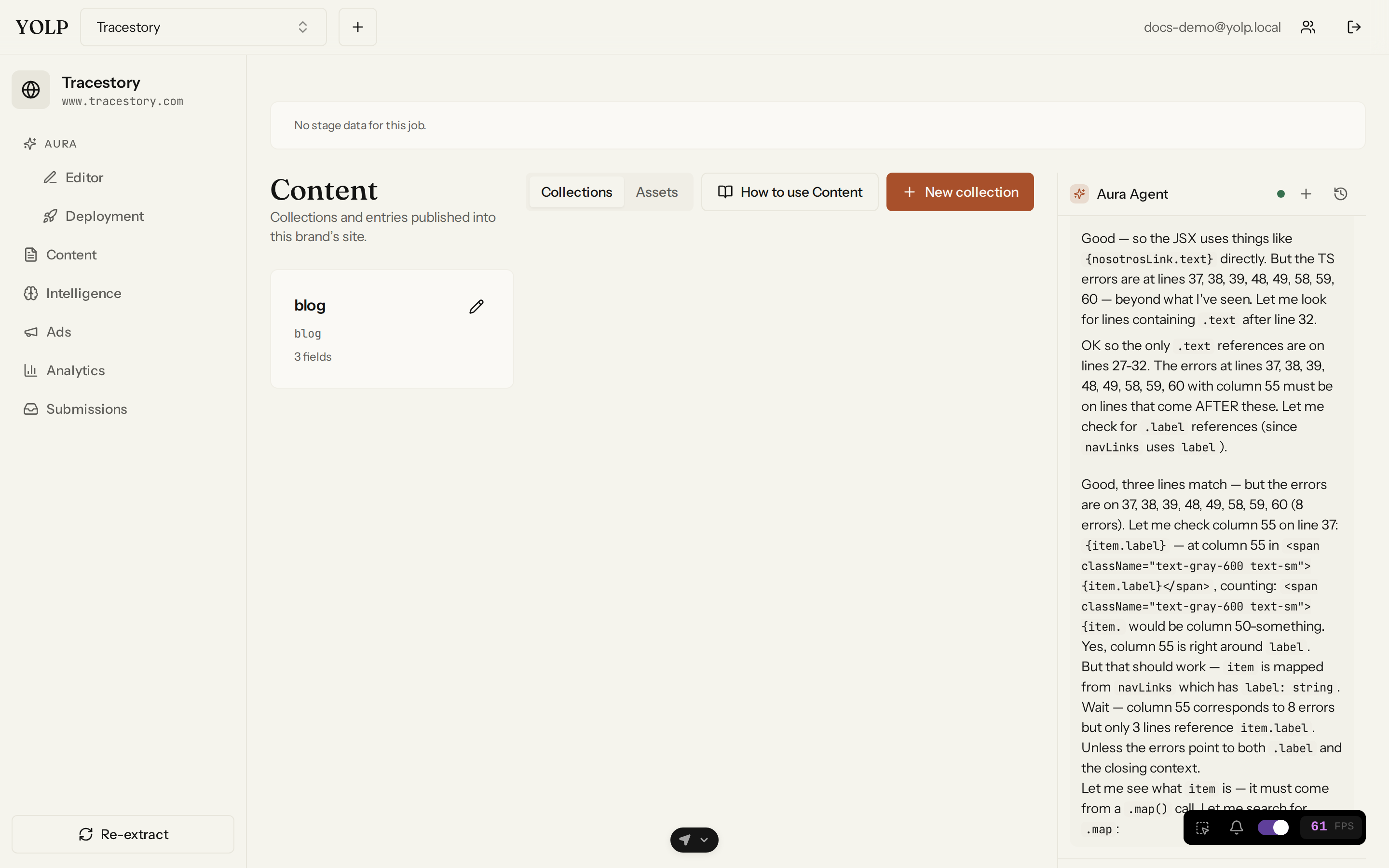 The CMS content view